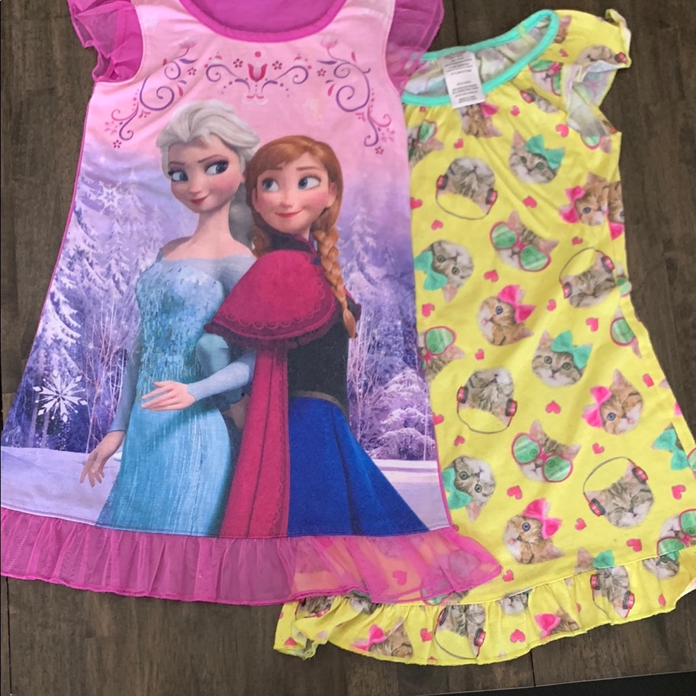 Disney Frozen and Cat Print Nightgowns